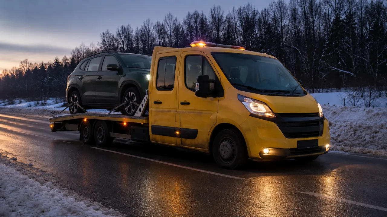 Pomoc drogowa nocą na poboczu – dowóz paliwa Zamość