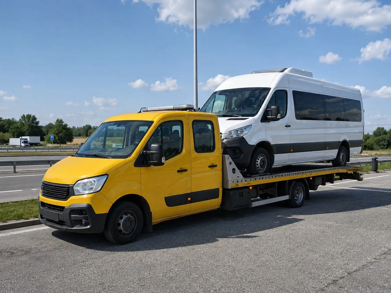 Bus osobowy zabrany z trasy szybkiego ruchu pod Zamościem